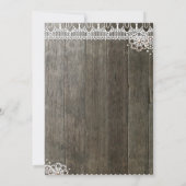 Rustic Wood & Lace Floral Wedding Invitation Kaart (Achterkant)