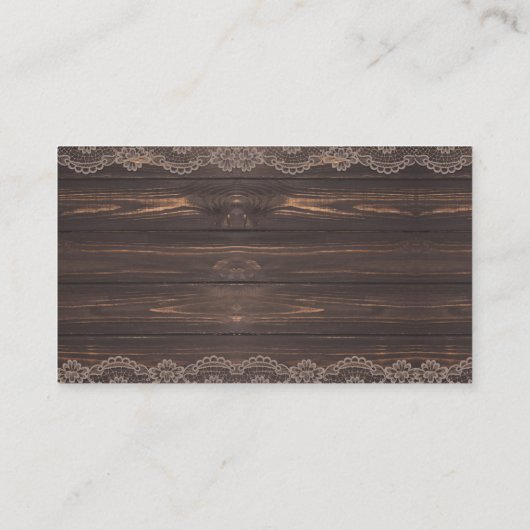 Rustic Wood Lace Herfst Diaper Raffle Enclosure Ca Informatiekaartje (Achterkant)