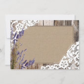 Rustic Wood Lace Lavender Heart Etching Bedankt (Achterkant)