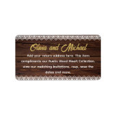 Rustic Wood Lace Om te combineren met onze Hearts Etiket (Voorkant)