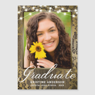 Rustic Wood Lace String Lights Afstuderen