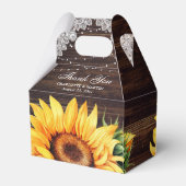 Rustic Wood Lace String Lights Sunflower Wedding Bedankdoosjes (Achterkant)