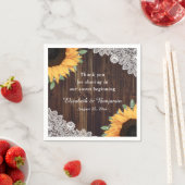Rustic Wood Lace String Lights Sunflower Wedding Servet (Insitu)