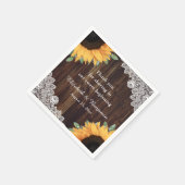 Rustic Wood Lace String Lights Sunflower Wedding Servet (Hoek)