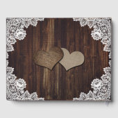 Rustic Wood Lace Sunflower Wedding Gastenboek (Achterkant)