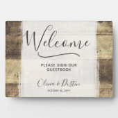 Rustic Wood Land Wedding Guestbook Fotoplaat (voorkant)