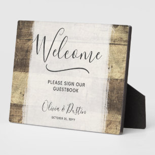 Rustic Wood  Land Wedding Guestbook Fotoplaat