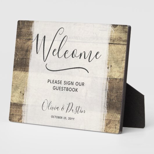 Rustic Wood Land Wedding Guestbook Fotoplaat (Zijkant)
