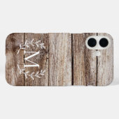 Rustic Wood Laurel Custom Monogramme coque iphone (Verso (horizontal))