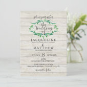 Rustic Wood Laurel Krans Modern Typography Script Kaart (Staand voorkant)