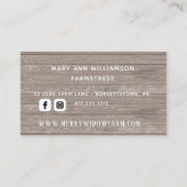 Rustic Wood Laurel Monogramme Carte de visite (Dos)