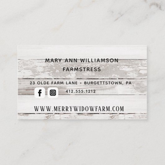 Rustic Wood Laurel Monogramme Carte de visite (Dos)