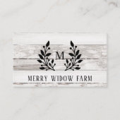 Rustic Wood Laurel Monogramme Carte de visite (Devant)