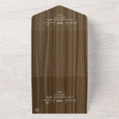 Rustic Wood Leaf Wreath Monogram Weddenschap All In One Uitnodiging (Buitenkant)