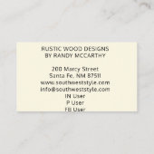 Rustic Wood Leaves Krans Monogram Bord Lavendar Visitekaartje (Achterkant)