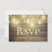 Rustic Wood & Lichten Mason Jar RSVP-kaart Save The Date (Voorkant)