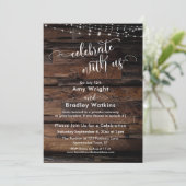 Rustic Wood Light Strings Celebrings met ons Kaart (Staand voorkant)