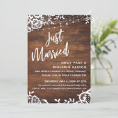 Rustic Wood, Lights & Lace Trouwlocatie Just Marri Kaart (Staand voorkant)