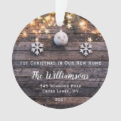 Rustic Wood Lights Stars New Home Photo Ornament (voorkant)
