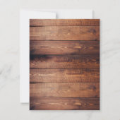 Rustic Wood Lights String & Floral White bruiloft Kaart (Achterkant)