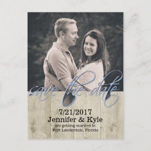Rustic Wood Look Mariage Enregistrer La Date Carte