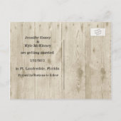 Rustic Wood Look Mariage Enregistrer La Date Carte (Dos)