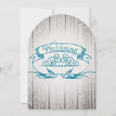 Rustic Wood  Love bird Wedding Invitation Kaart (Voorkant)