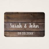 Rustic Wood Mariage Billet de vente gratuit (Dos)