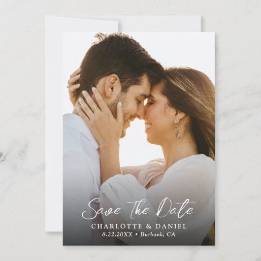 Rustic Wood Mariage Photo Enregistrer La Carte Dat (Devant)