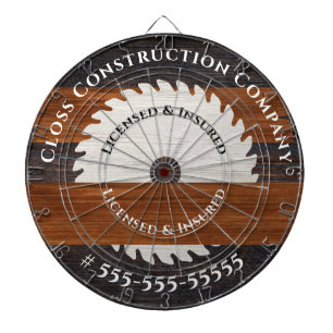 Rustic Wood Marketing Construction Carpenter Dartbord