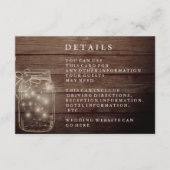 Rustic Wood Mason Jar Country Reception Informatiekaartje (Voorkant)