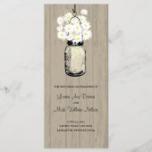 Rustic Wood Mason Jar et Daisy Programme (Devant)