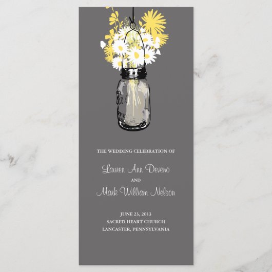 Rustic Wood Mason Jar et programme Fleur sauvage (Devant)