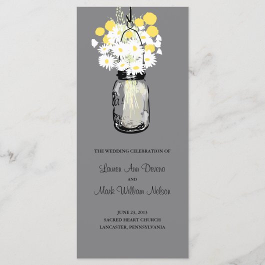 Rustic Wood Mason Jar et programme Fleur sauvage (Devant)