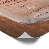 Rustic Wood Mason Jar Floral Fall Weddenschap Welk Poster (Hoek)