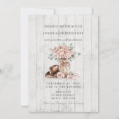 Rustic Wood Mason Jar Floral Wedding Invitation  (Devant)