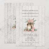 Rustic Wood Mason Jar Floral Wedding Invitation  (Devant / Derrière)