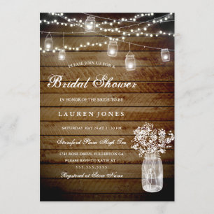 Rustic Wood Mason Jar Invitation de la nuptiale do