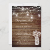 Rustic Wood Mason Jar Invitation de la partie d'en (Devant)