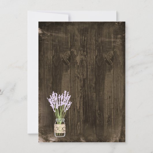 Rustic Wood Mason Jar Invitations de douche nuptia (Dos)