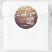 Rustic Wood Mason Jar Lamp Wedding Favor Ronde Sticker (Tas)