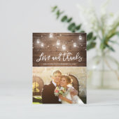 Rustic Wood Mason Jar String Light Briefkaart (Staand voorkant)