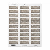 Rustic Wood Mason Jar String Light Wedding Address Etiket (Full Sheet)