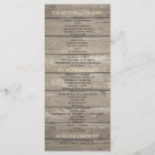 Rustic Wood Mason Jar String Light Wedding Program Programma (Achterkant)