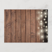 Rustic Wood Mason Jar String Lights Save the Date Uitnodiging Briefkaart (Achterkant)