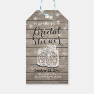 Rustic Wood Mason Jar String Lights Vrijgezellenfe Cadeaulabel