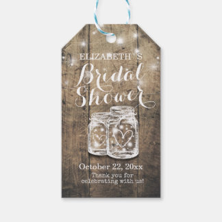 Rustic Wood Mason Jar String Lights Vrijgezellenfe Cadeaulabel