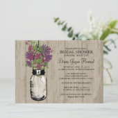 Rustic Wood Mason Jar Wildflowers Vrijgezellenfees Kaart (Staand voorkant)