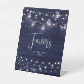 Rustic Wood Mason Jars Favors Reclamebord Met Voetstuk (Voorkant)