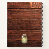 Rustic Wood Mason String Lights Mariage livre d'in (Dos)